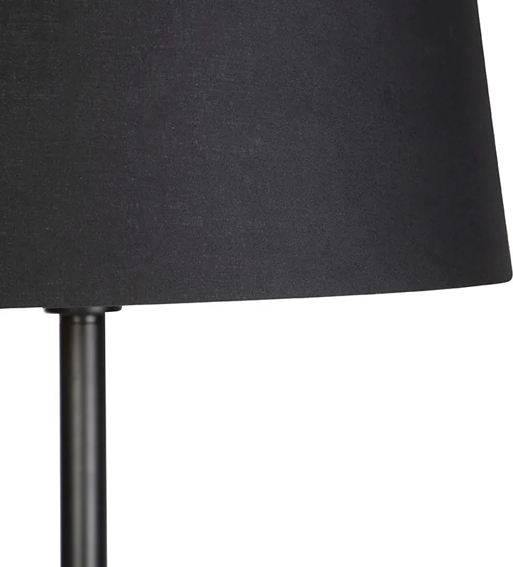 Candeeiro de pé moderno preto com cúpula preta 45 cm - Simplo