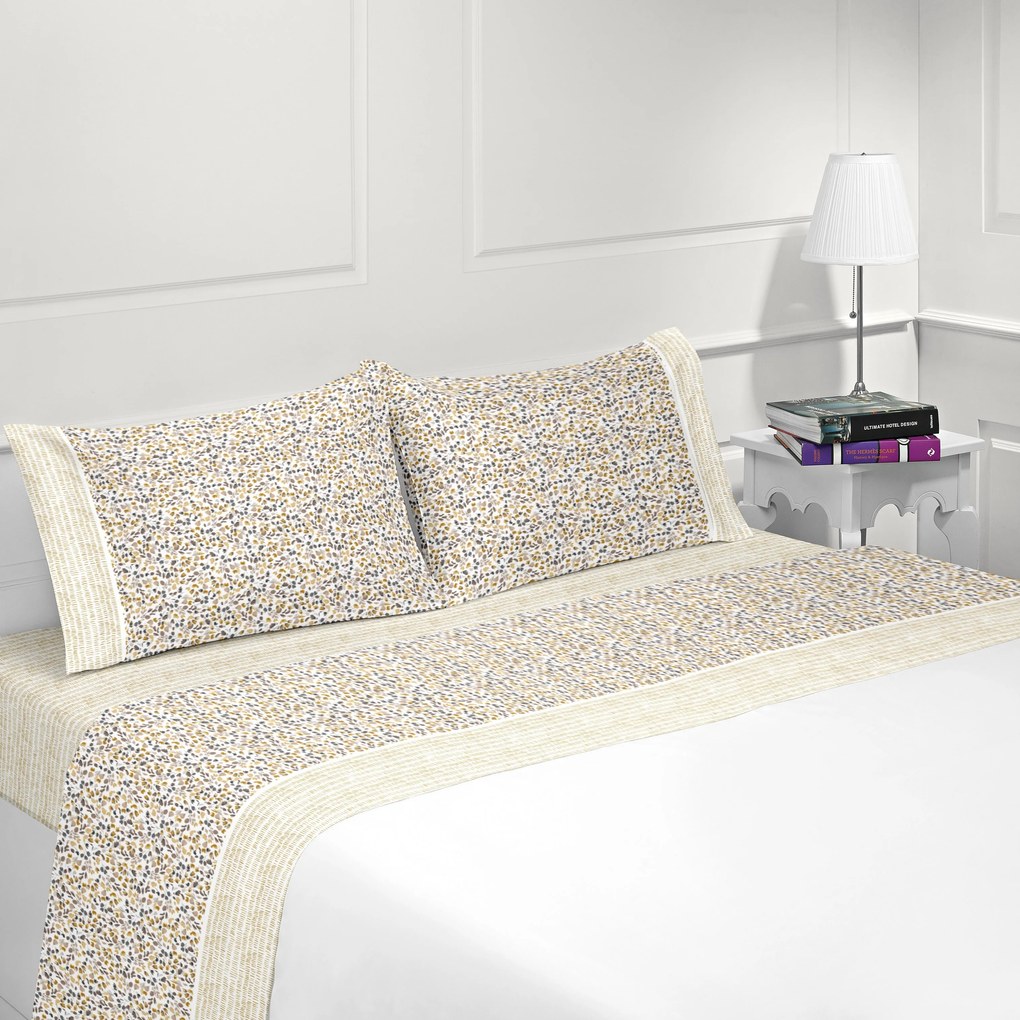Jogo de lençóis 100% algodão - MILÃO da Casa&Algodão: cama 160cm - 1 lençol superior 240 x 290 cm + 1 lençol capa ajustavel 160 x 200 + 30 cm + 2 fronha almofada 50x70 cm