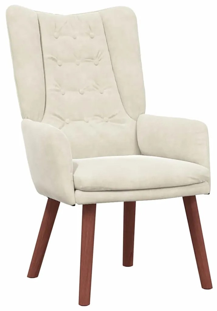 Poltrona Relaxante em Veludo Creme