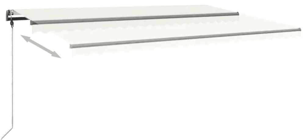 Toldo retrátil manual com LED 500x300 cm cor creme