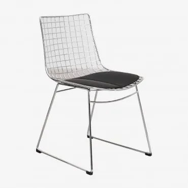 Pacote De 2 Cadeiras De Jantar Em Aço Renee Cromado & Couro Sintético Preto - Sklum