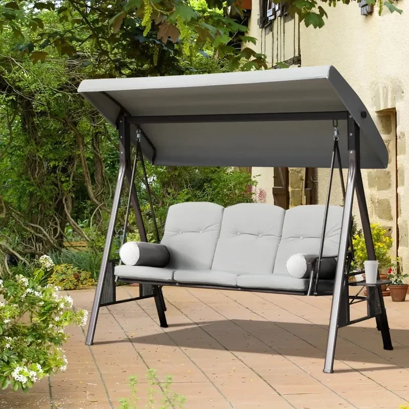 Baloi o De Jardim De 3 Lugares Com Estrutura De Metal BIANO Baloi o De Jardim De 3 Lugares Com Estrutura De Metal BIANO