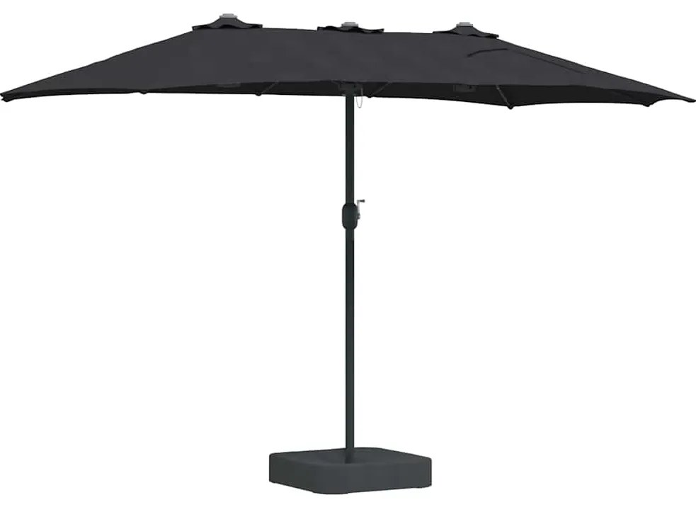 Guarda-sol de Jardim Preto 385 x 209 x 244 cm tecido
