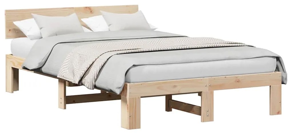 Estrado de cama com Cabeceira 120x200 cm Madeira de Pinho