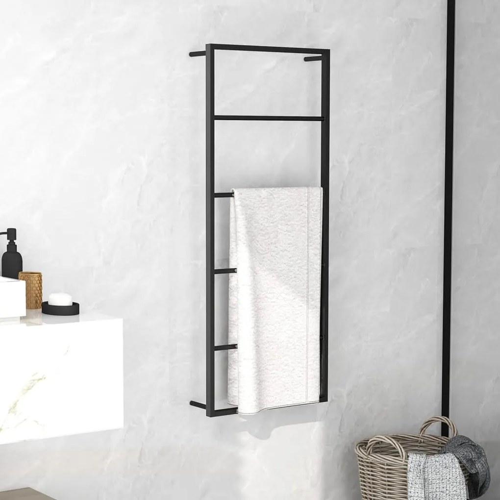 336118 vidaXL Toalheiro 45x10x115 cm aço preto