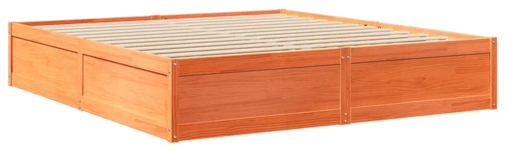 Cama sem colchão 180x200 cm pinho maciço castanho-mel