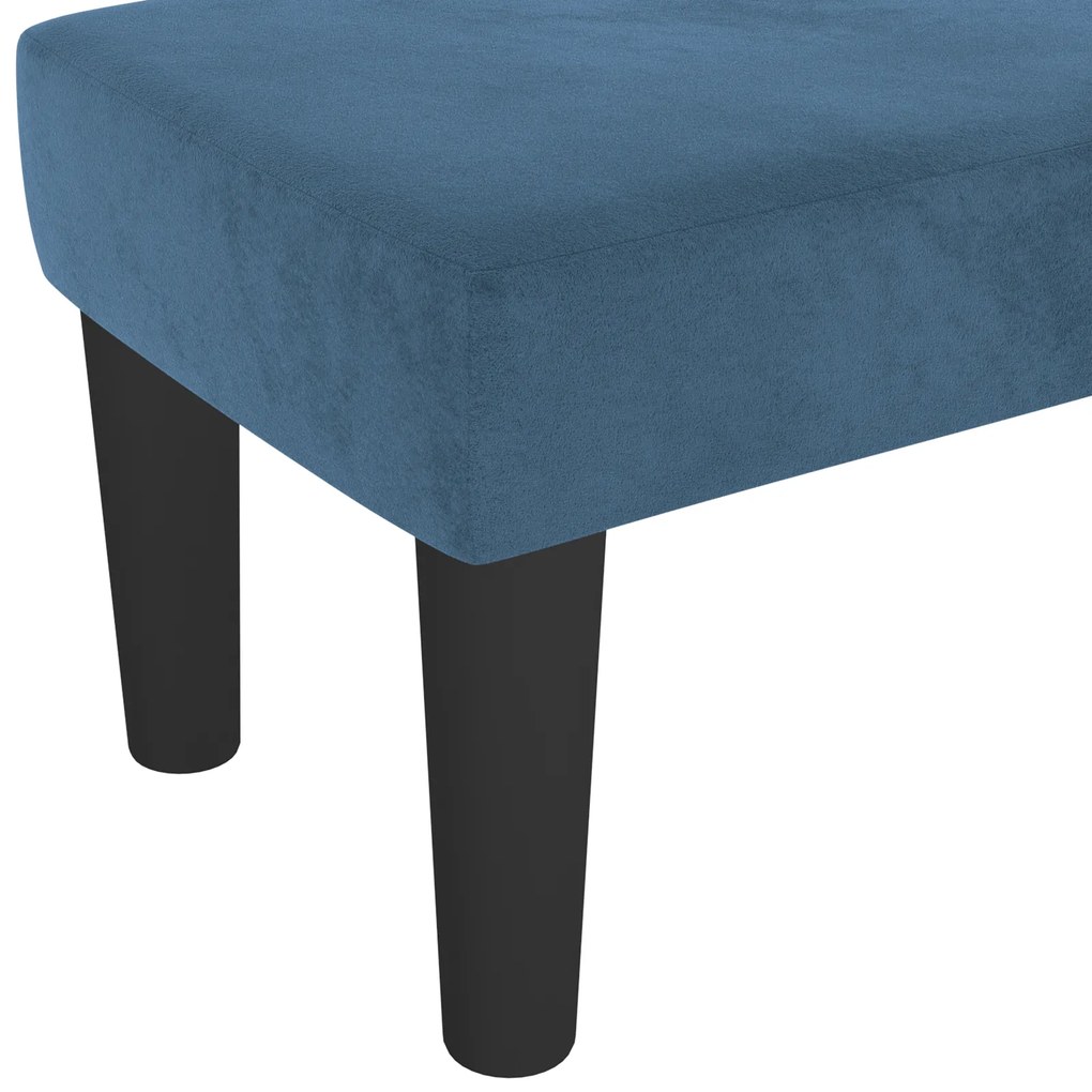 Banco vidaXL Cinza Claro 70x30x30 cm de Veludo Azul Escuro Madeira, Te