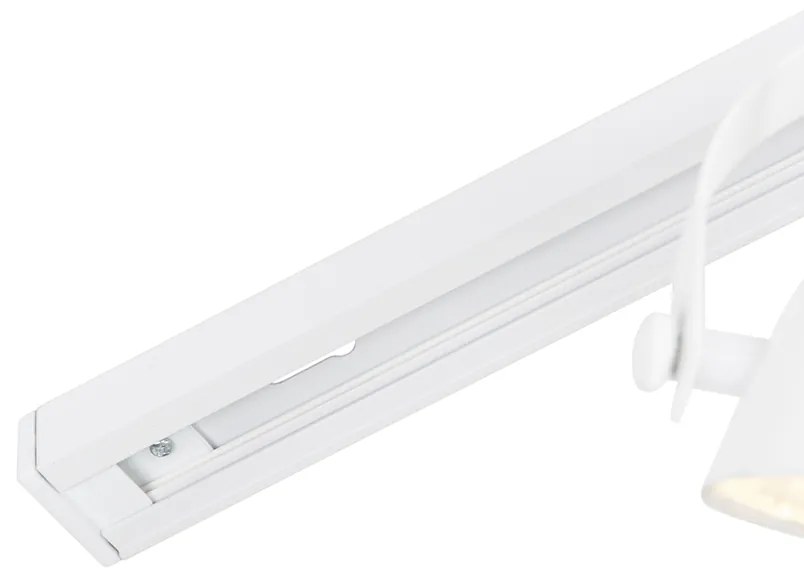 Sistema de iluminação de trilho monofásico com 3 focos ajustáveis branco - Magnax Moderno