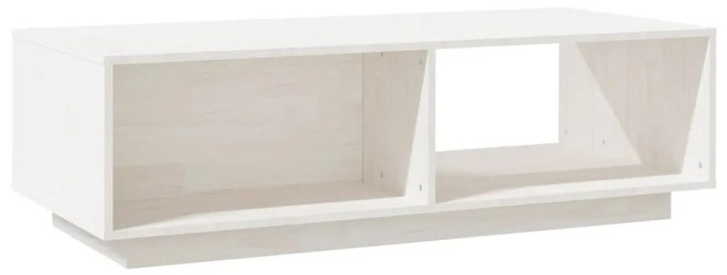 Mesa de centro 110x50x33,5 cm madeira de pinho maciça branco