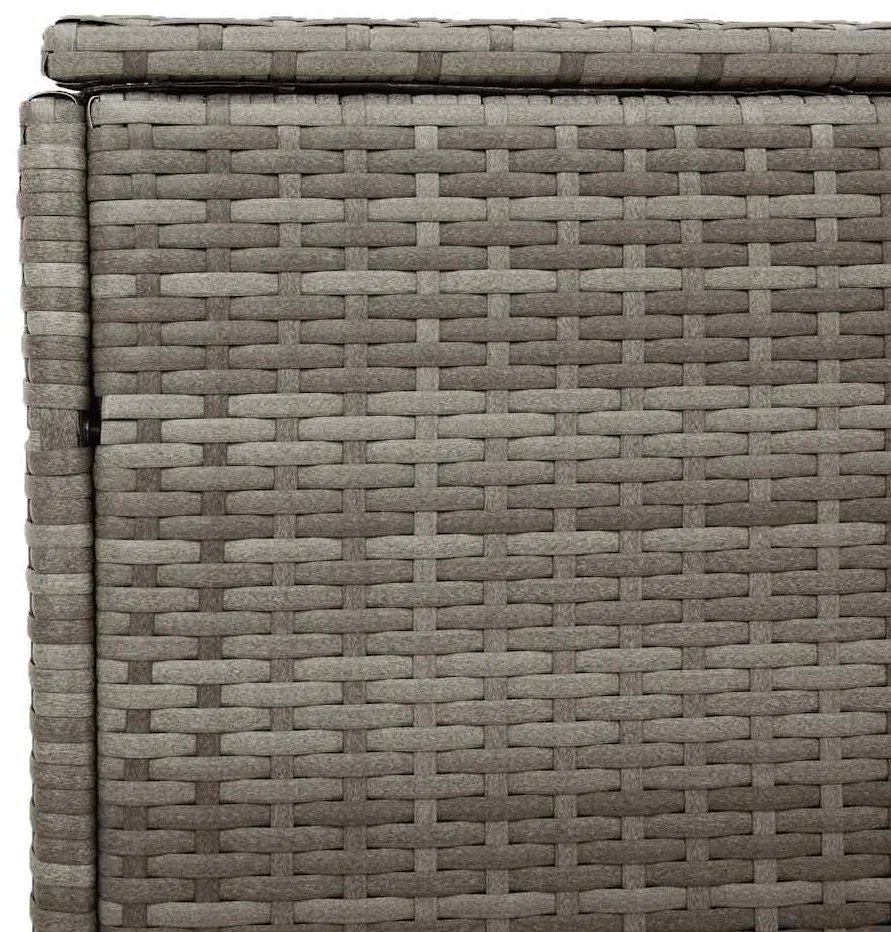 Caixa de arrumação para jardim 110x50x58 cm vime PE cinzento