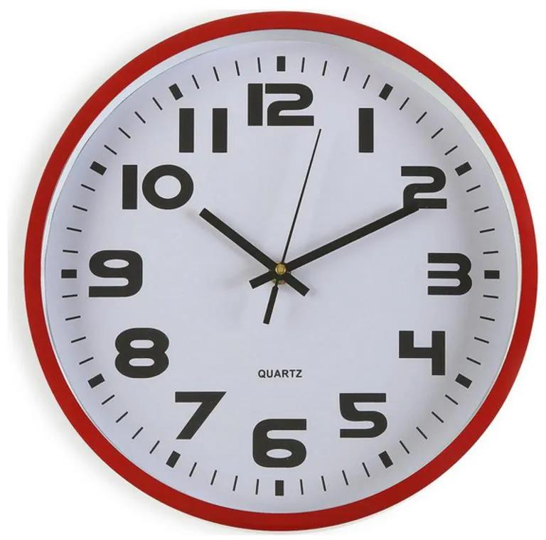 Relógio de Parede Plástico (4,2 x 30,5 x 30,5 cm) Vermelho
