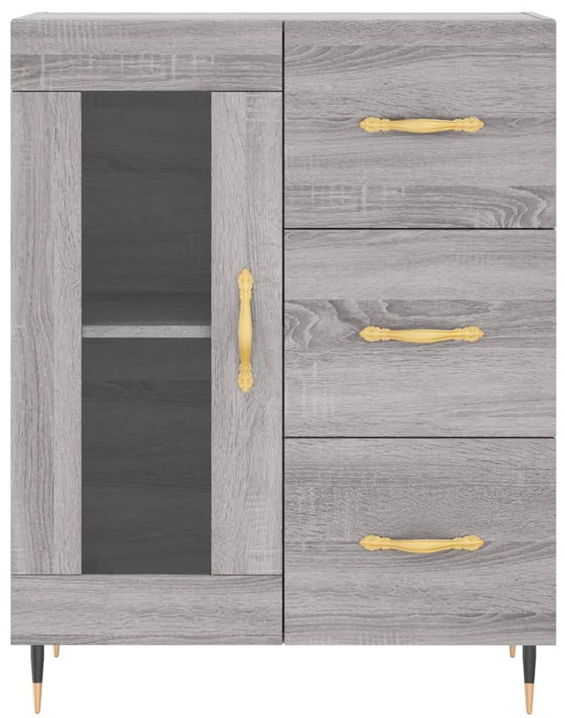 Armário alto 69,5x34x180 cm derivados de madeira sonoma cinza