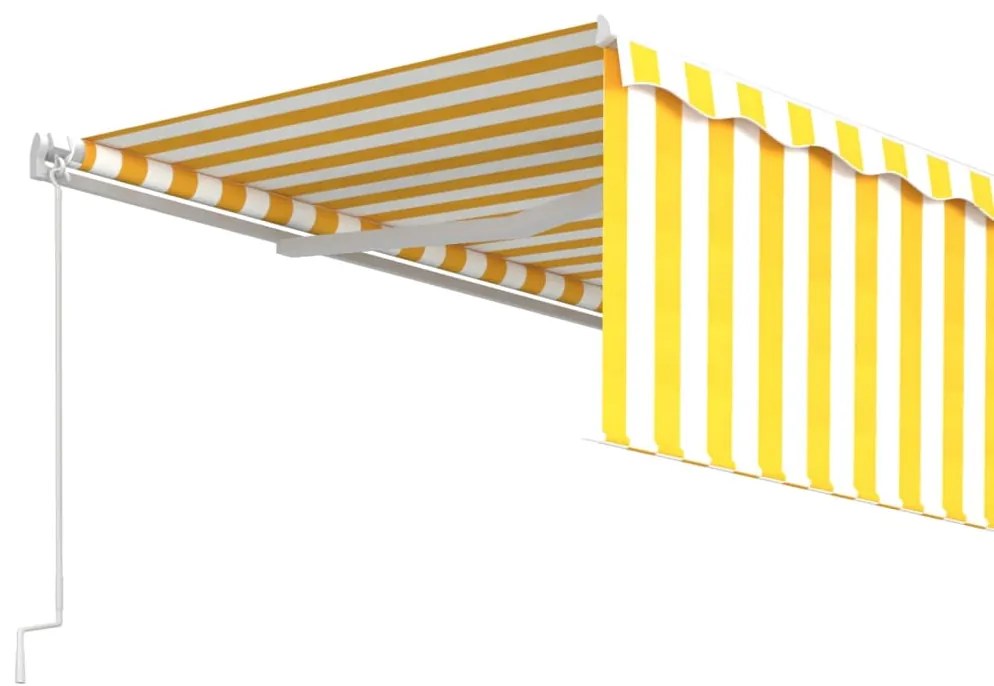 Toldo retrátil manual com estore 5x3 m amarelo e branco