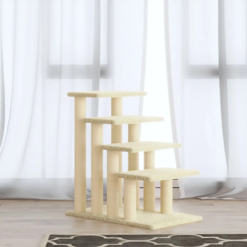171503 vidaXL Árvore para gatos c/ postes arranhadores sisal 63 cm cor creme
