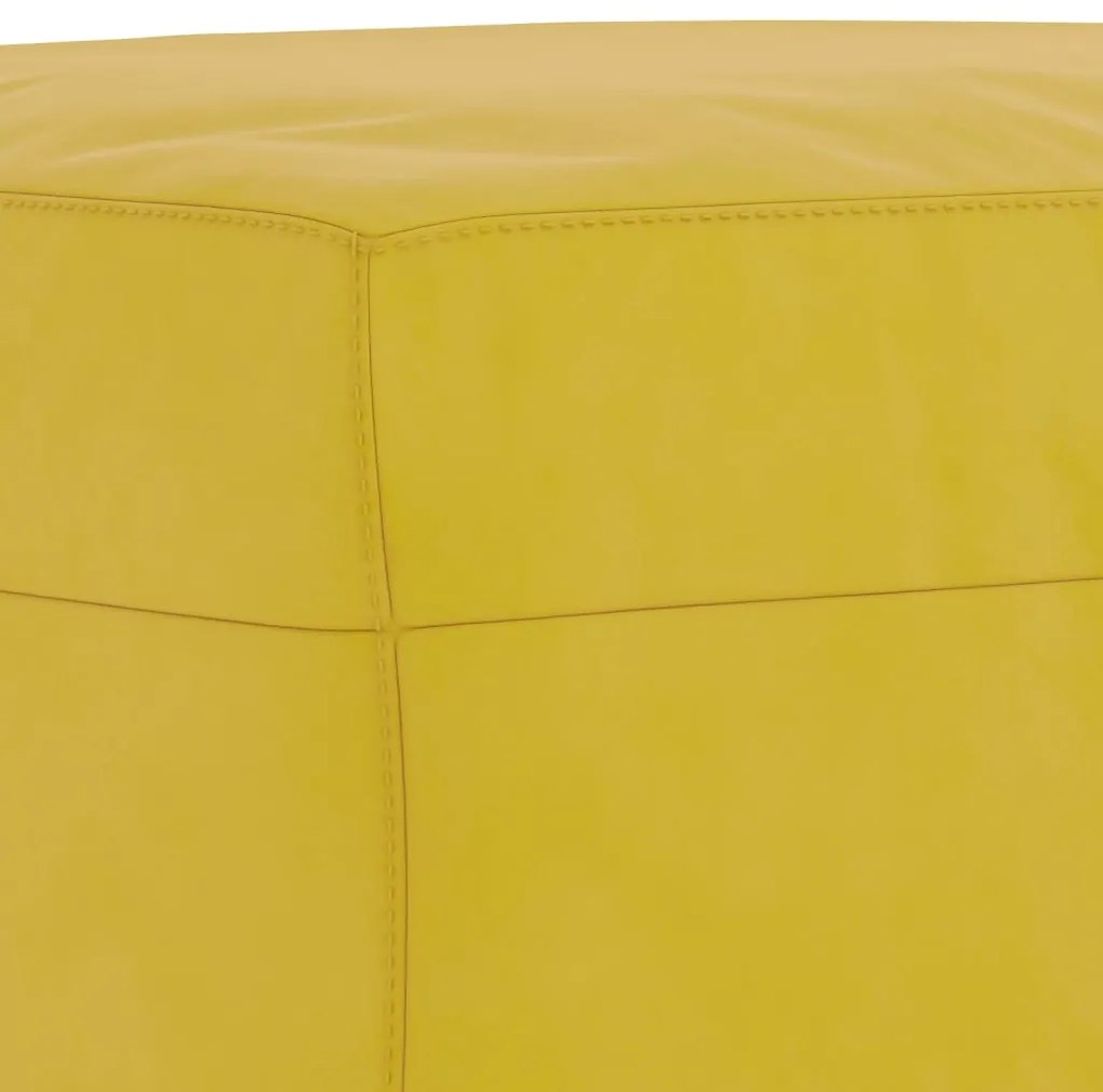 4 pcs conjunto de sofás com almofadas veludo amarelo