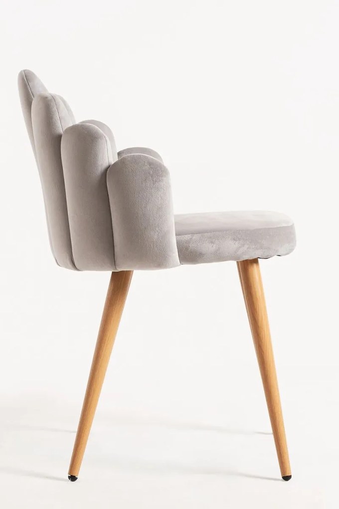Cadeira Hand Veludo - Cinza