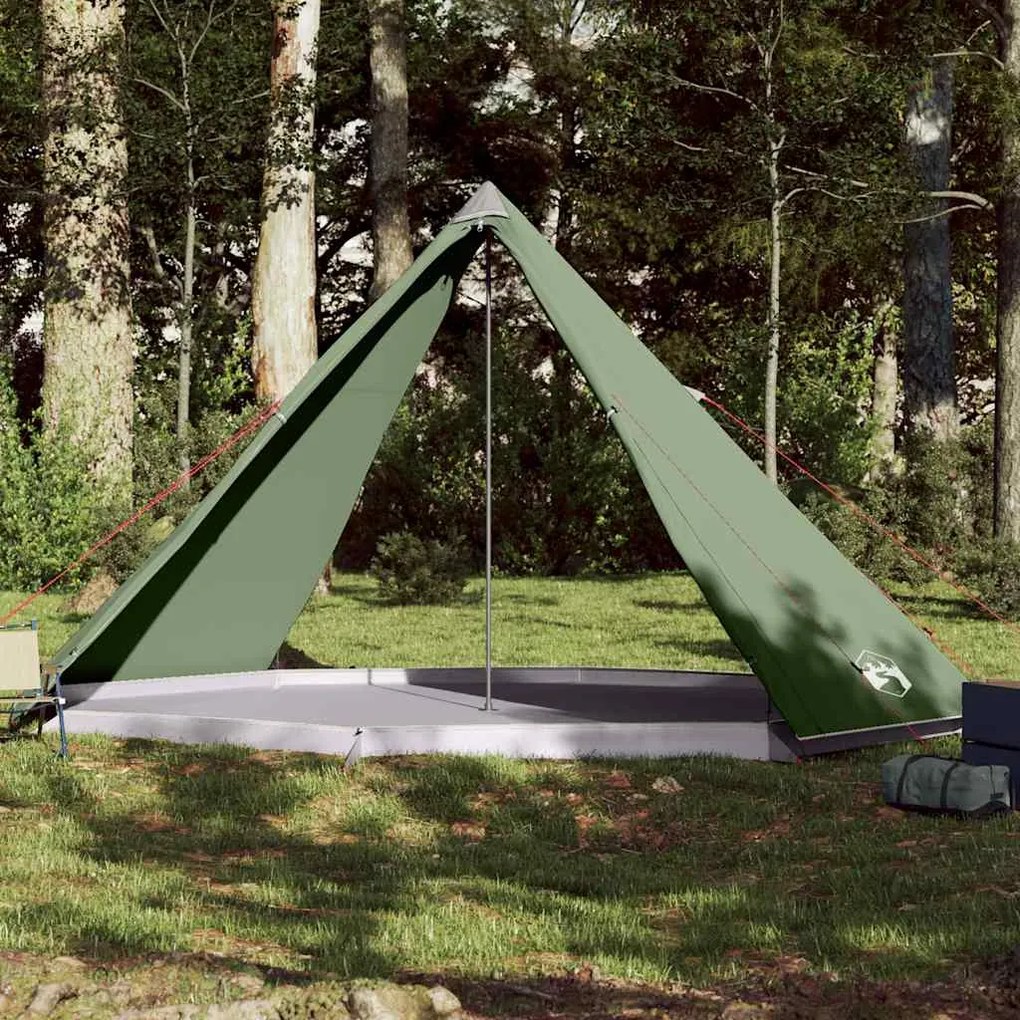 vidaXL Tenda familiar tipi para 8 pessoas impermeável verde