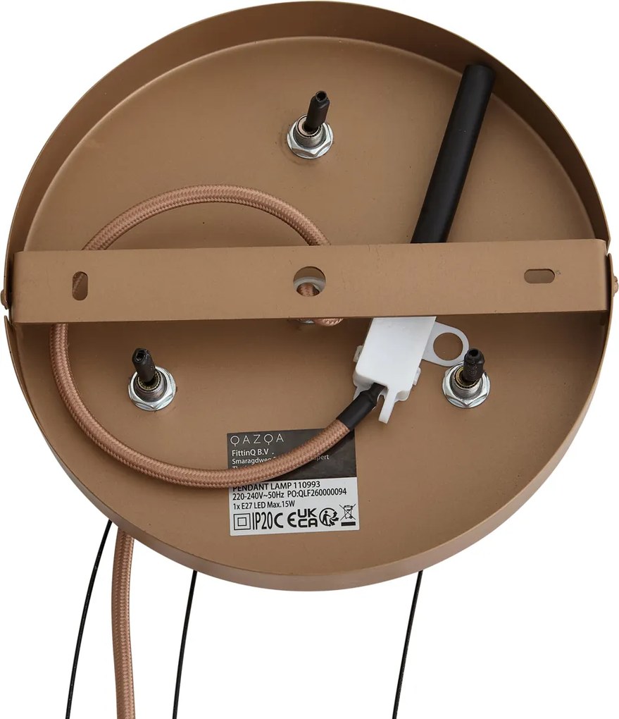 Candeeiro Suspenso Retro Bronze Escuro com Vidro Âmbar - Barb