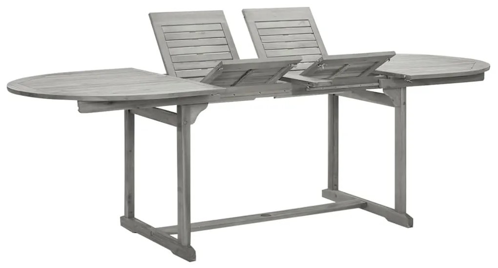 vidaXL Mesa de jantar p/ jardim (160-240)x100x75 cm acácia maciça