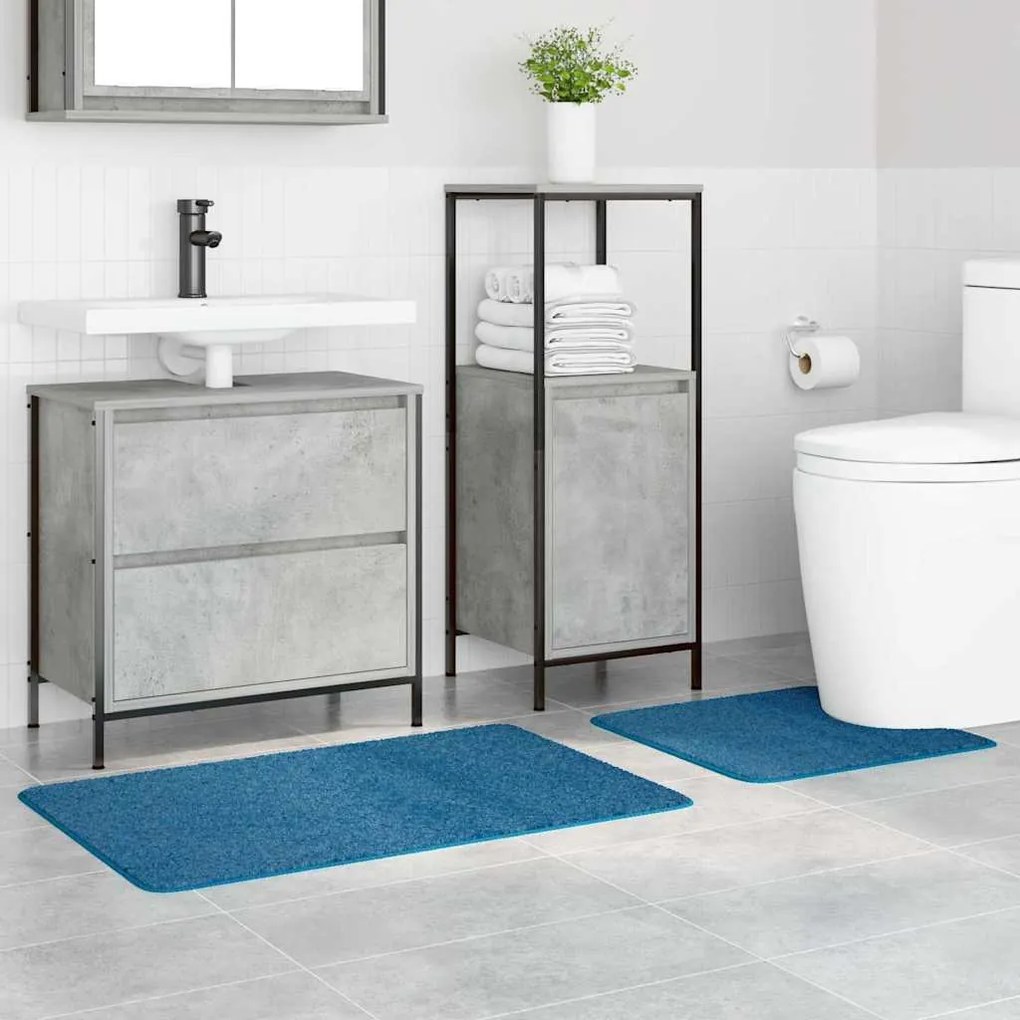 Conjunto de Tapetes de Banho de 2 Peças vidaXL Azul Polipropileno Anti
