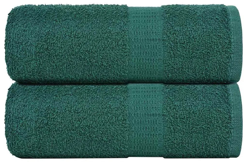 Toalhas de mãos 2 pcs 30x30 cm 360 gsm 100% algodão verde