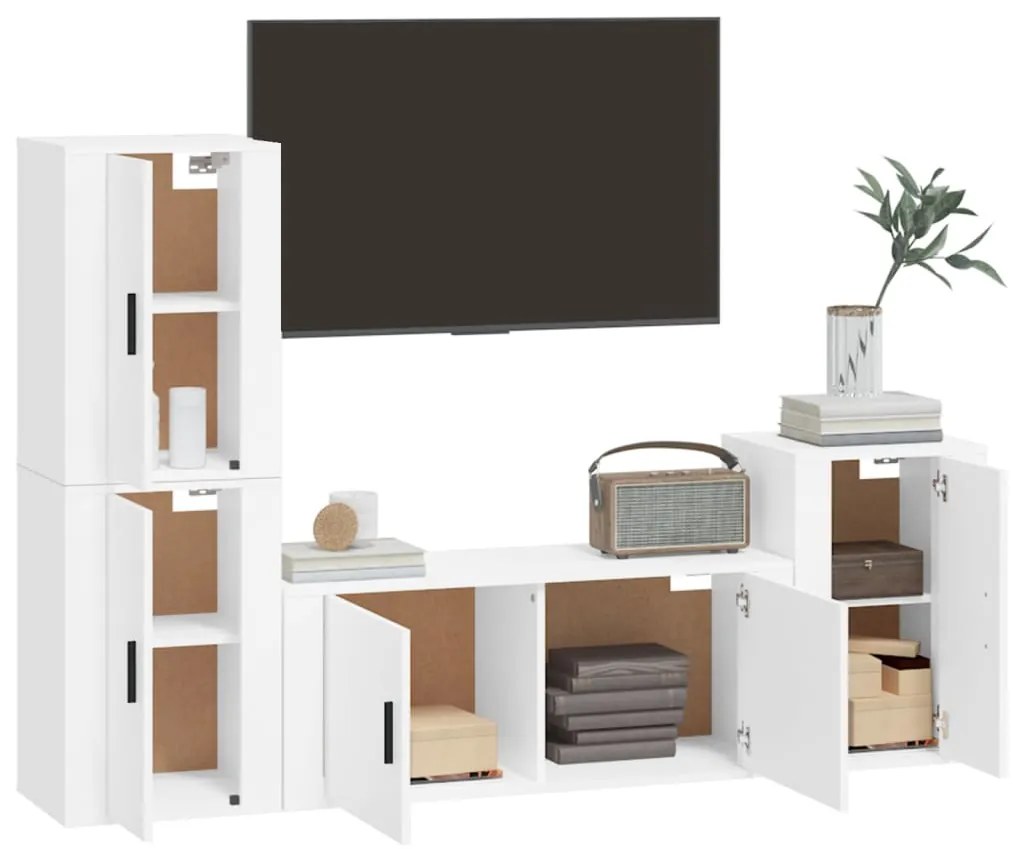 Conjunto de Móvel de TV Chaco - Branco - Design Moderno