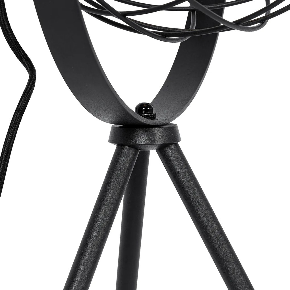 Candeeiro de mesa industrial tripé preto ajustável - Hanze Industrial