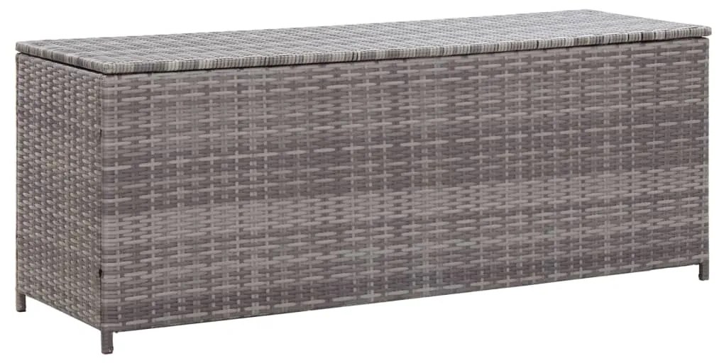 46462 vidaXL Caixa de arrumação para jardim 150x50x60 cm vime PE cinzento