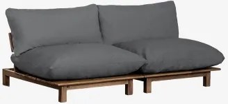 Sofá Reclinável Modular Brina De 2 Peças Em Madeira De Acácia Cinza Grafito - Sklum