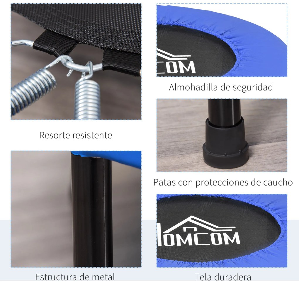 HOCOM Trampolim Fitness Ø81cm Trampolim de Aço com Borda Protetora e 2