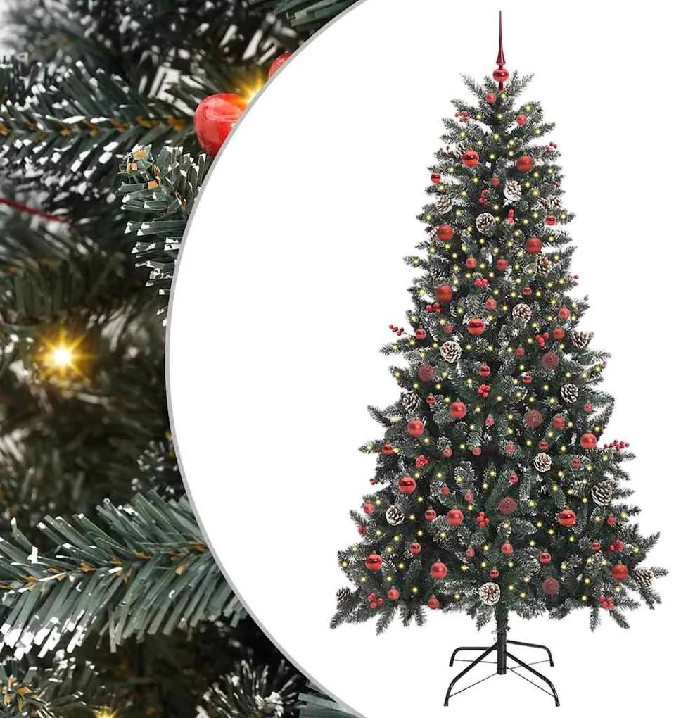 vidaXL Árvore de Natal Artificial Verde 210 cm PVC, Plástico e Aço