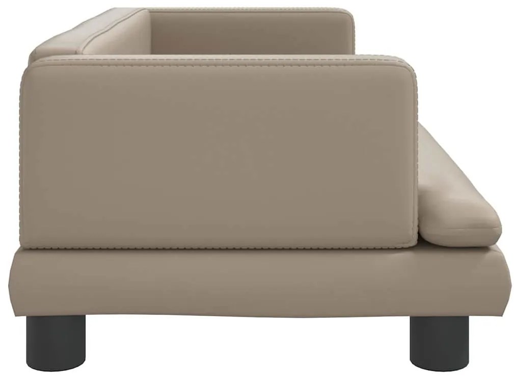 Cama para cães 80x45x30 cm couro artificial cappuccino