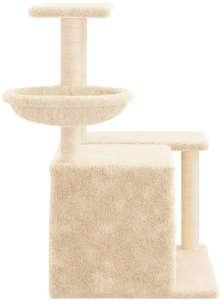 Árvore para gatos c/ postes arranhadores sisal 83 cm cor creme