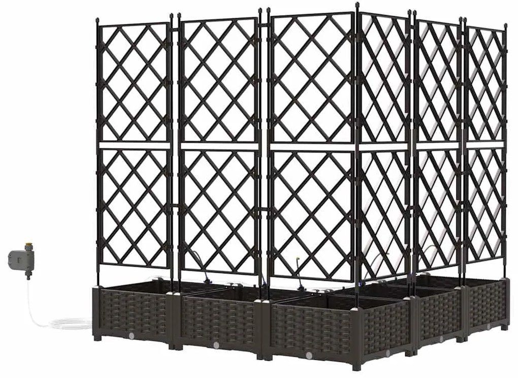 Jardineiras de Jardim 1 pc Castanho 120 x 120 x 126 cm Plástico