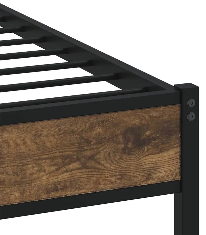 Cama sem colchão com cabeceira 80x200 cm carvalho sonoma