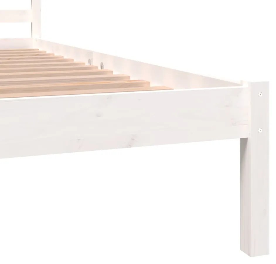 Estrutura de cama king 150x200 cm pinho maciço branco