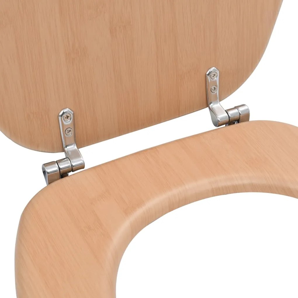 Assentos de sanita 2 pcs com tampas MDF design bambu