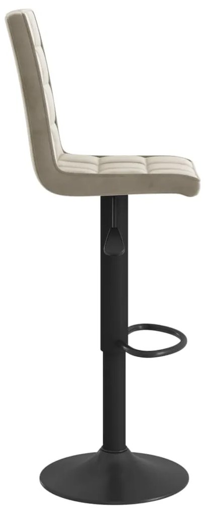 Bancos de bar 2 pcs veludo cinzento-claro