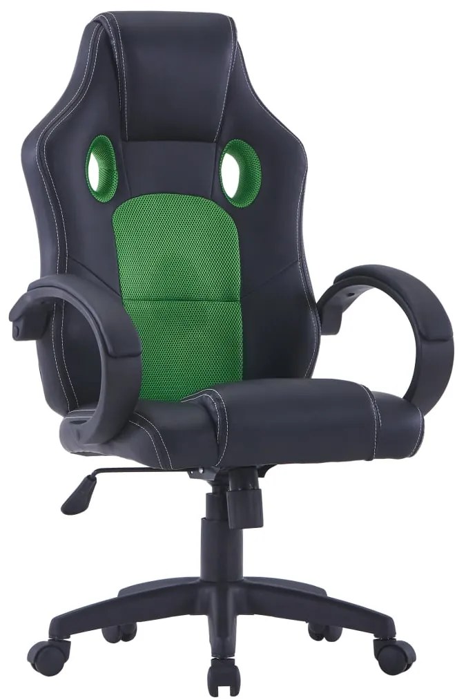 vidaXL Cadeira de gaming couro artificial verde