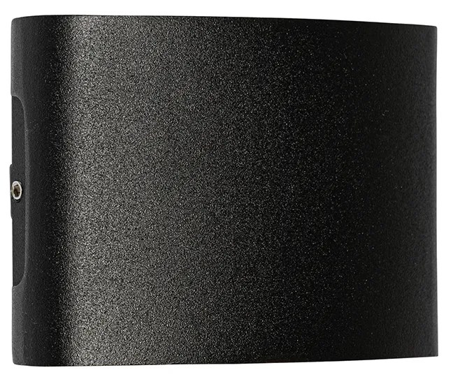 Candeeiro de parede exterior preto com LED 4 luzes IP54 - Silly Moderno