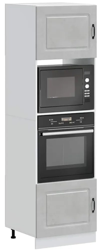 Armários forno 2pcs Lucca derivados de madeira cinzento cimento