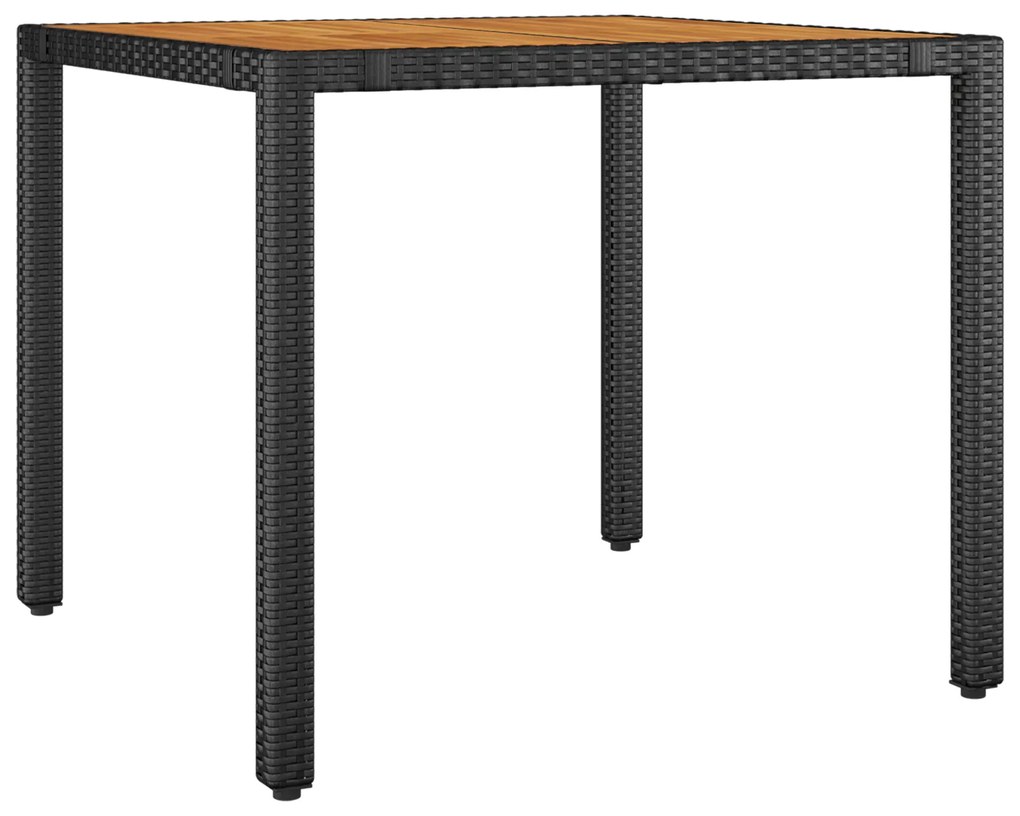 Conjunto de Jantar para Jardim vidaXL 3 Peças Polyratan Preto