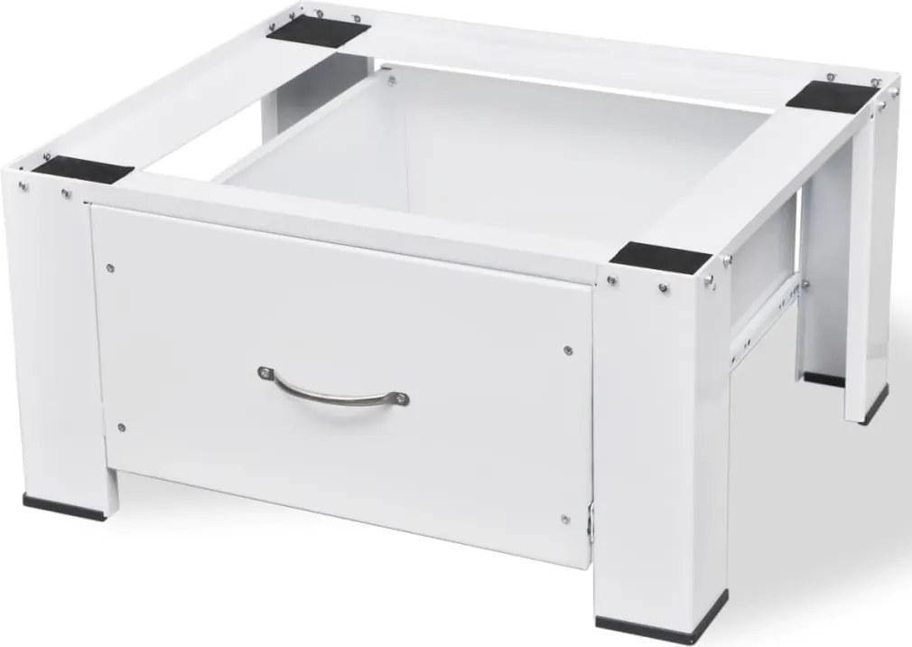 vidaXL Suporte para máquina de lavar c/ gaveta branco