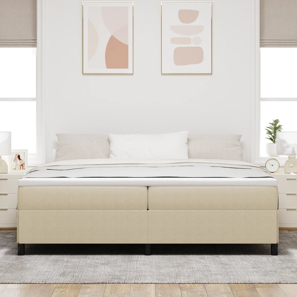 Estrutura de Cama vidaXL Verde Claro Cinza 200x200 cm Tecido Canelado