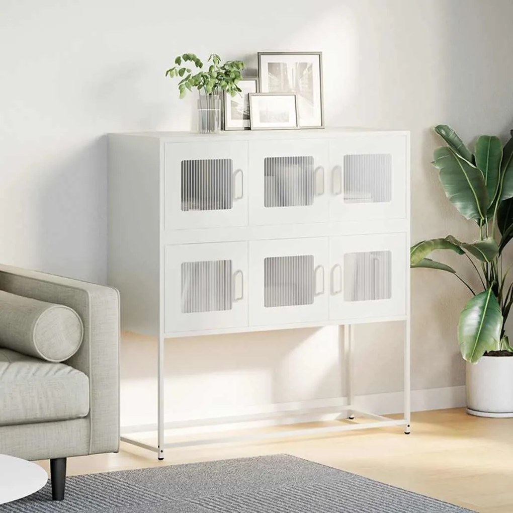 Aparador 100,5x39x107 cm aço laminado a frio branco