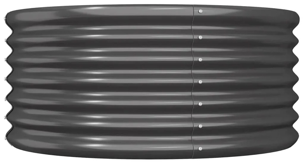 Vaso/floreira de jardim aço revestido a pó 80x80x36cm antracite