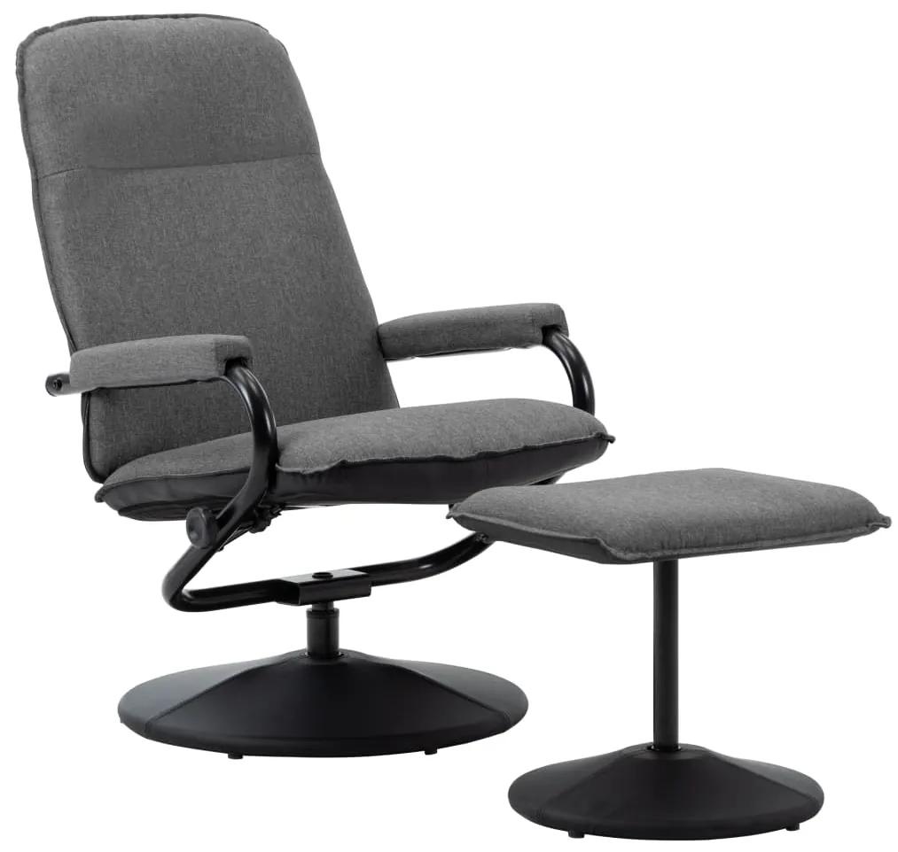 289854 vidaXL Cadeira reclinável com apoio de pés tecido cinzento-claro
