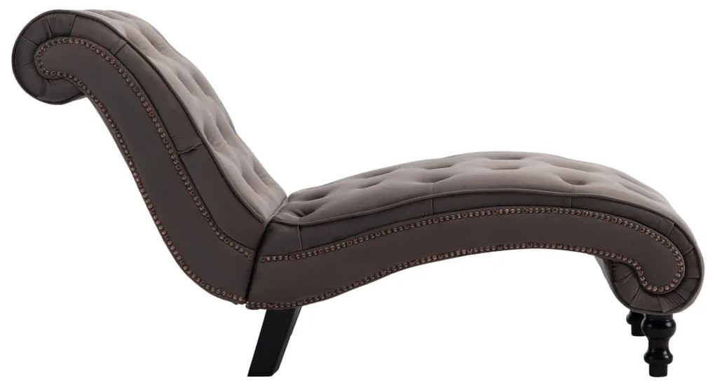 Chaise longue em veludo cinzento