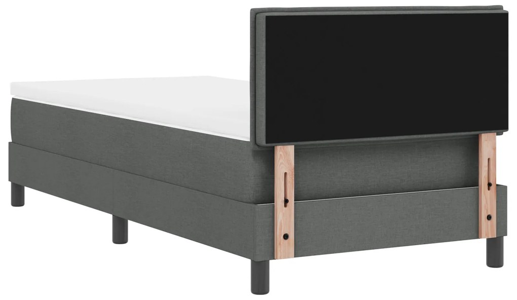 Cama Box com Colchão Cinza Escuro 90x200 cm Tecido