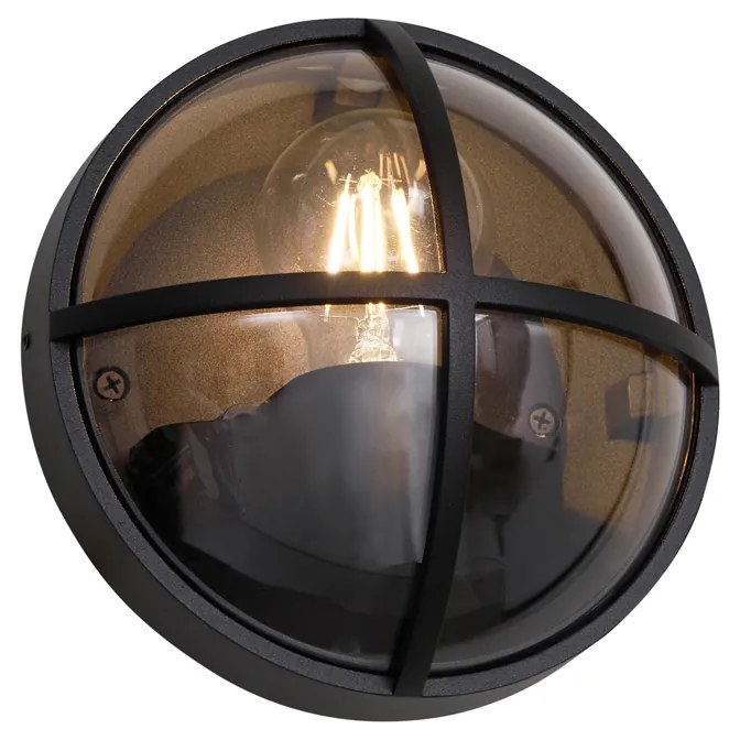 Candeeiro de Parede Exterior Preto Redondo IP65 - Target Industrial